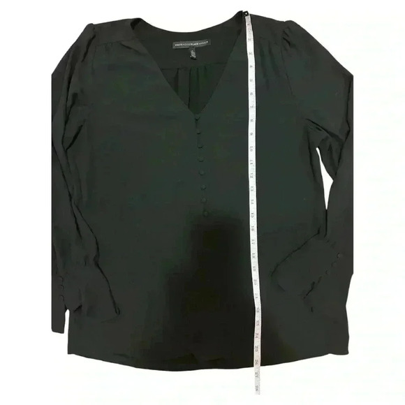 White House Black Market Button Front V Neck Blouse Size Small - Picture 8 of 11